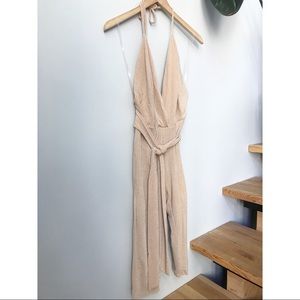 JLuxLabel shimmery halter jumpsuit